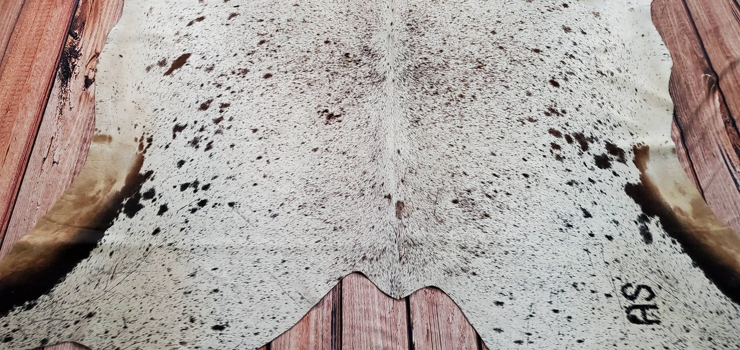 Natural Speckled Cowhide Rug Tricolor 7.1ft X 6.8ft