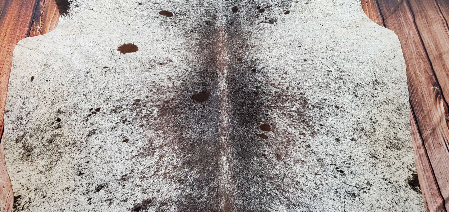 Tricolor Natural Speckled Cowhide Rug 7.5ft x 6.1ft