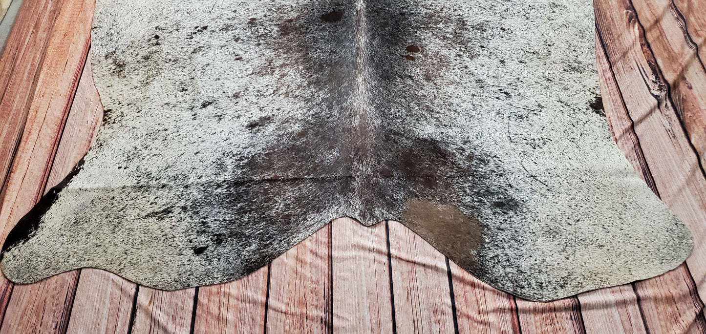 Tricolor Natural Speckled Cowhide Rug 7.5ft x 6.1ft