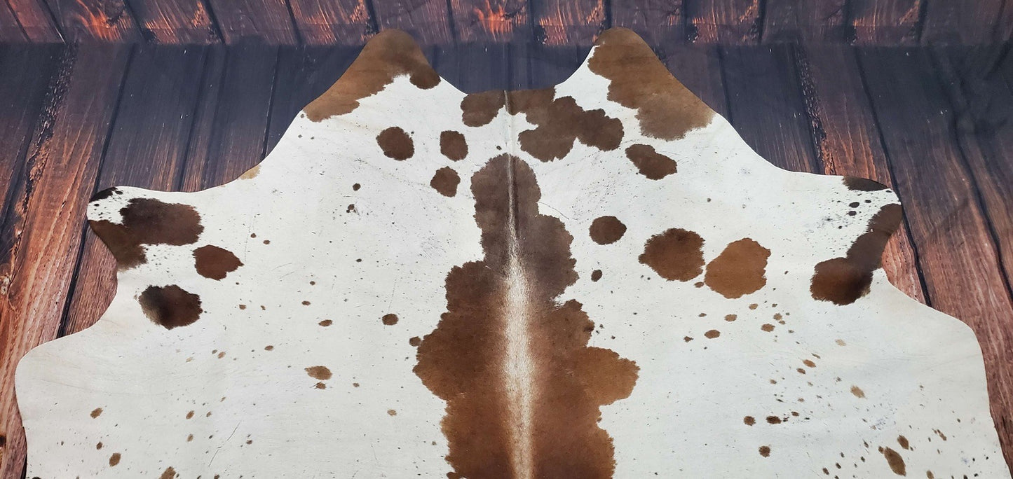 Spotted Cowhide Rug Tricolor 6.6ft x 6.1ft