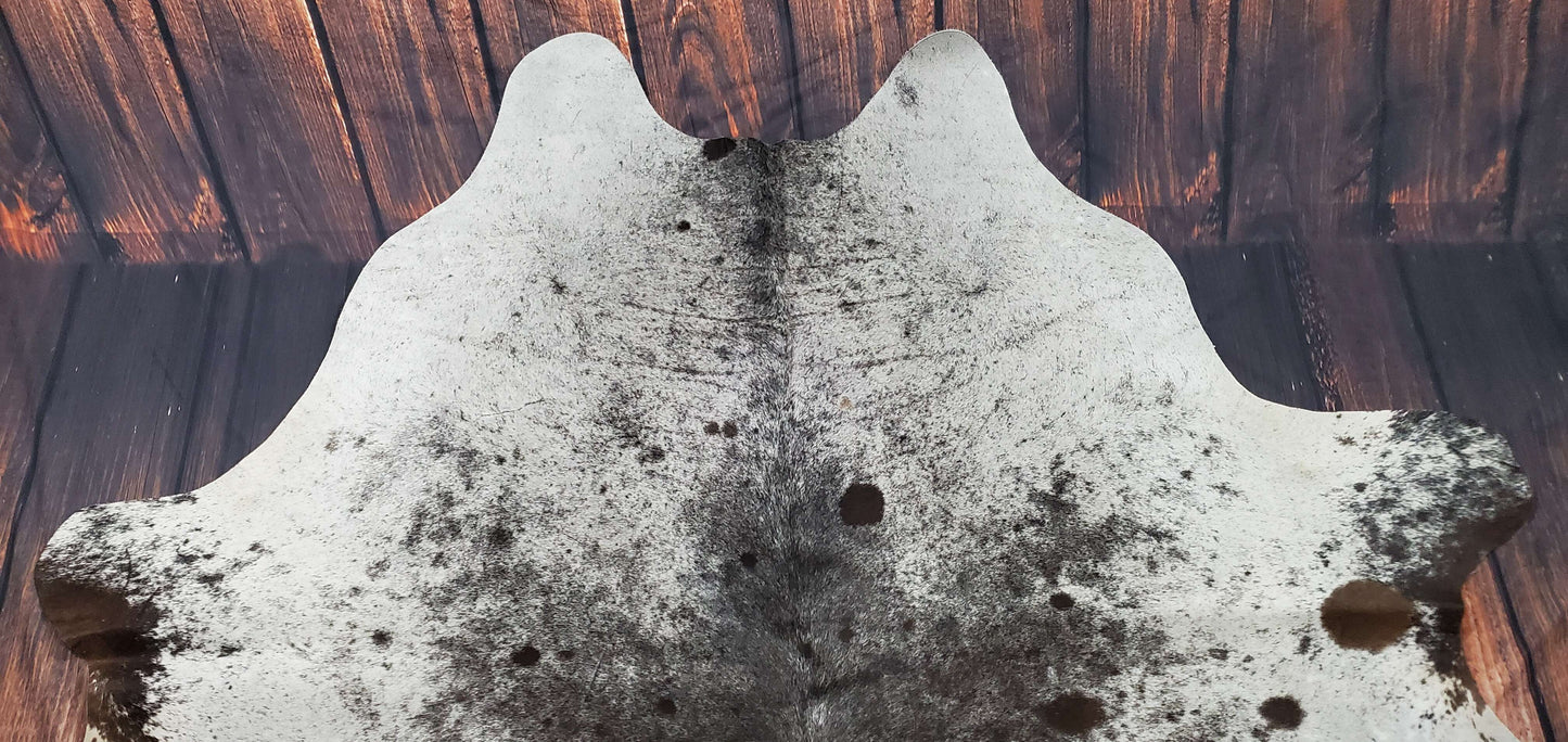 Large Cowhide Rug Speckled Tricolor 7.1ft x 6.5ft