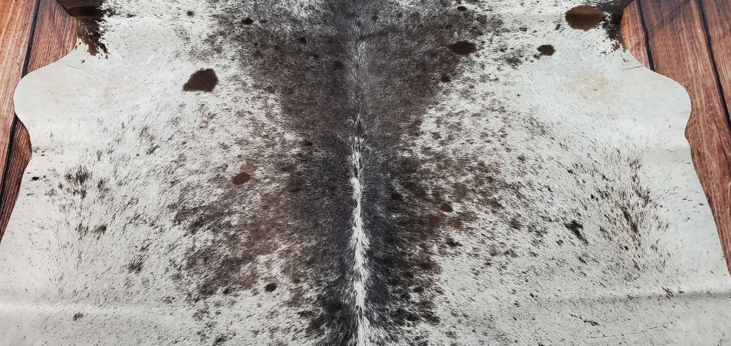 Large Cowhide Rug Speckled Tricolor 7.1ft x 6.5ft