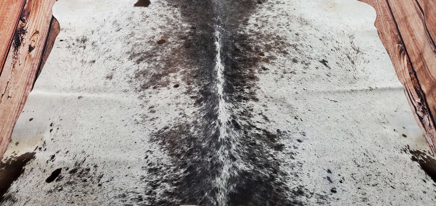 Large Cowhide Rug Speckled Tricolor 7.1ft x 6.5ft