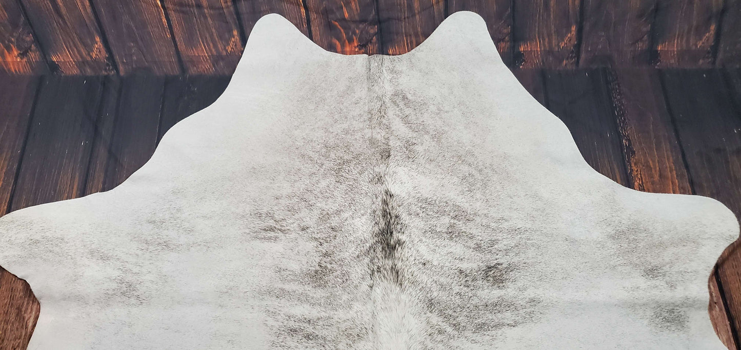 Grey Tan Brindle Cowhide Rug 6.5ft x 6.1ft