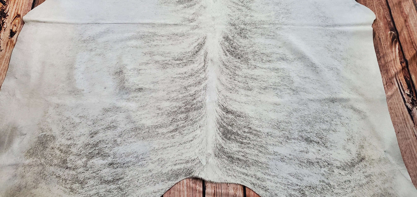 Grey Tan Brindle Cowhide Rug 6.5ft x 6.1ft