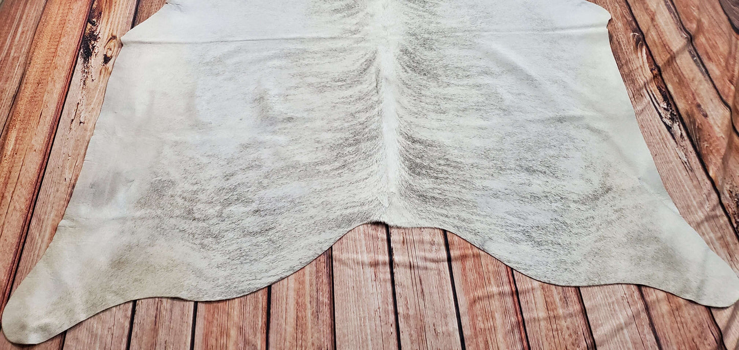 Grey Tan Brindle Cowhide Rug 6.5ft x 6.1ft