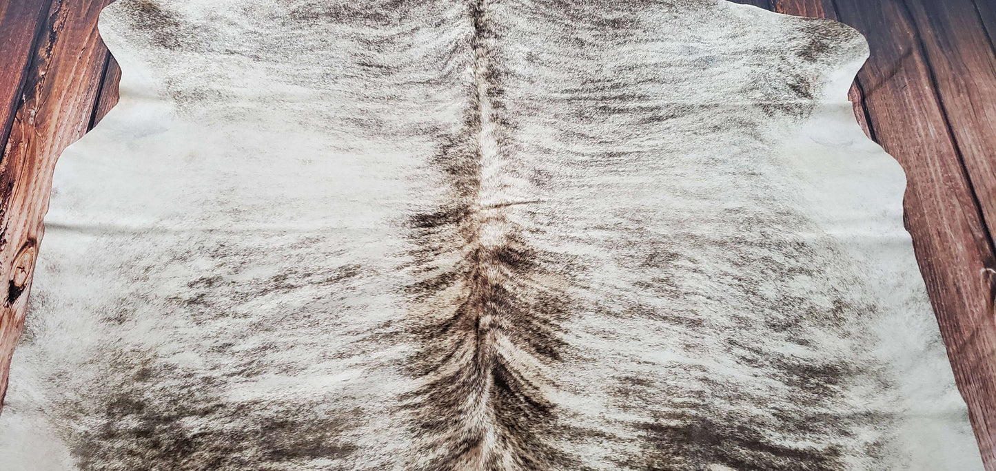 Dark Brindle Natural Cowhide Rug 6.6ft x 6ft