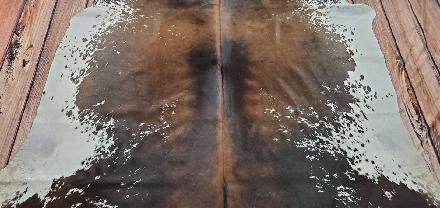 Natural Cowhide Rug Dark Tricolor 6.4ft x 6.1ft