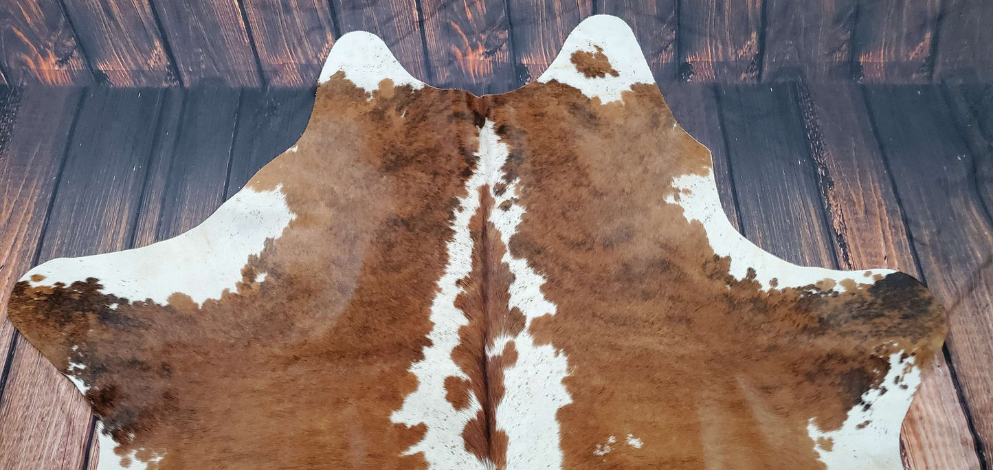 Small Cowhide Rug Brown Hereford 6.2ft x 5.4ft