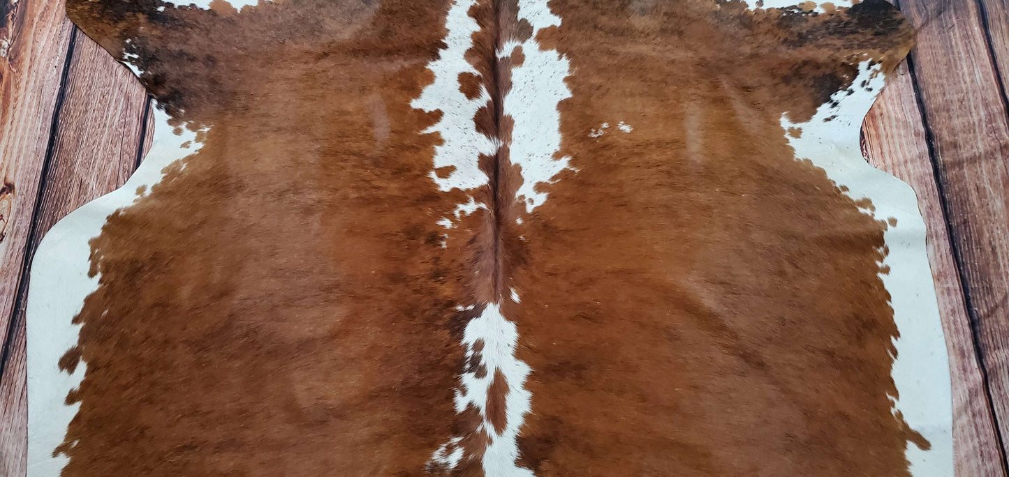 Small Cowhide Rug Brown Hereford 6.2ft x 5.4ft