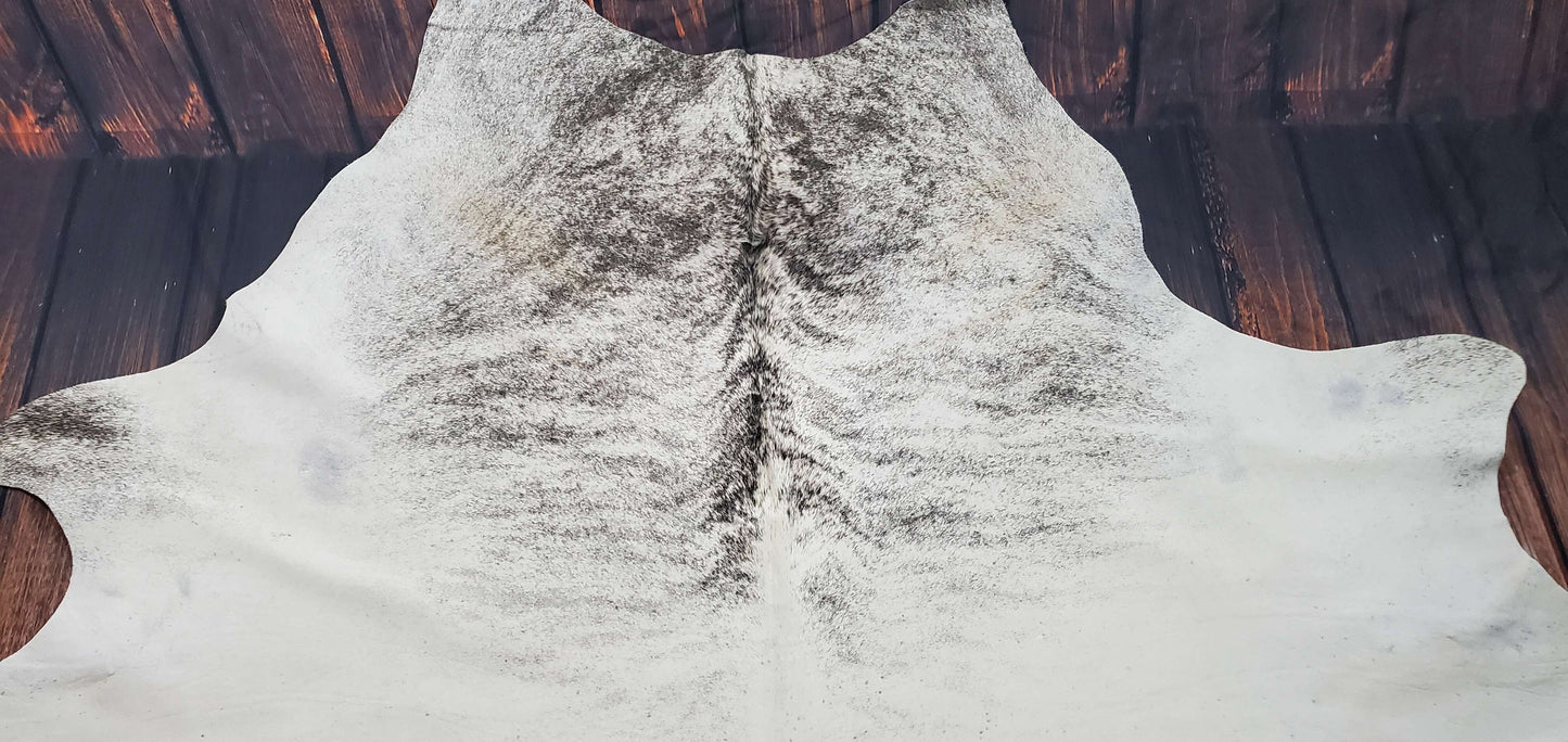 Brindle Ivory Cowhide Rug 7.4ft x 6.8ft