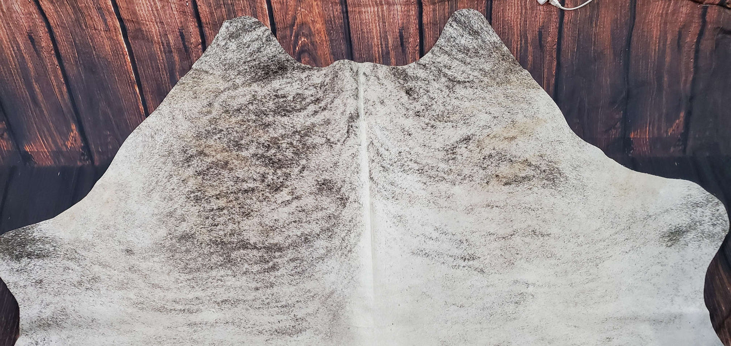 Ivory Brindle Cowhide Rug 7.6ft x 7ft
