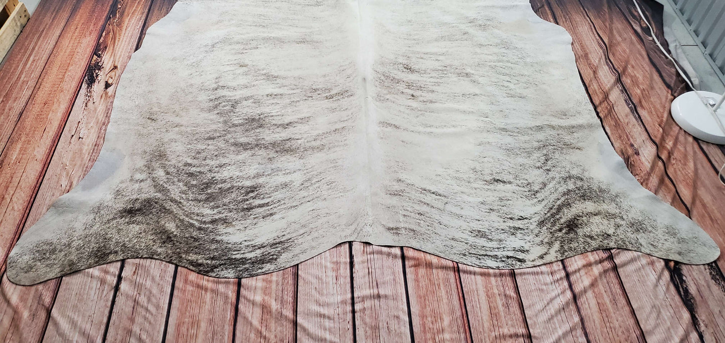Ivory Brindle Cowhide Rug 7.6ft x 7ft
