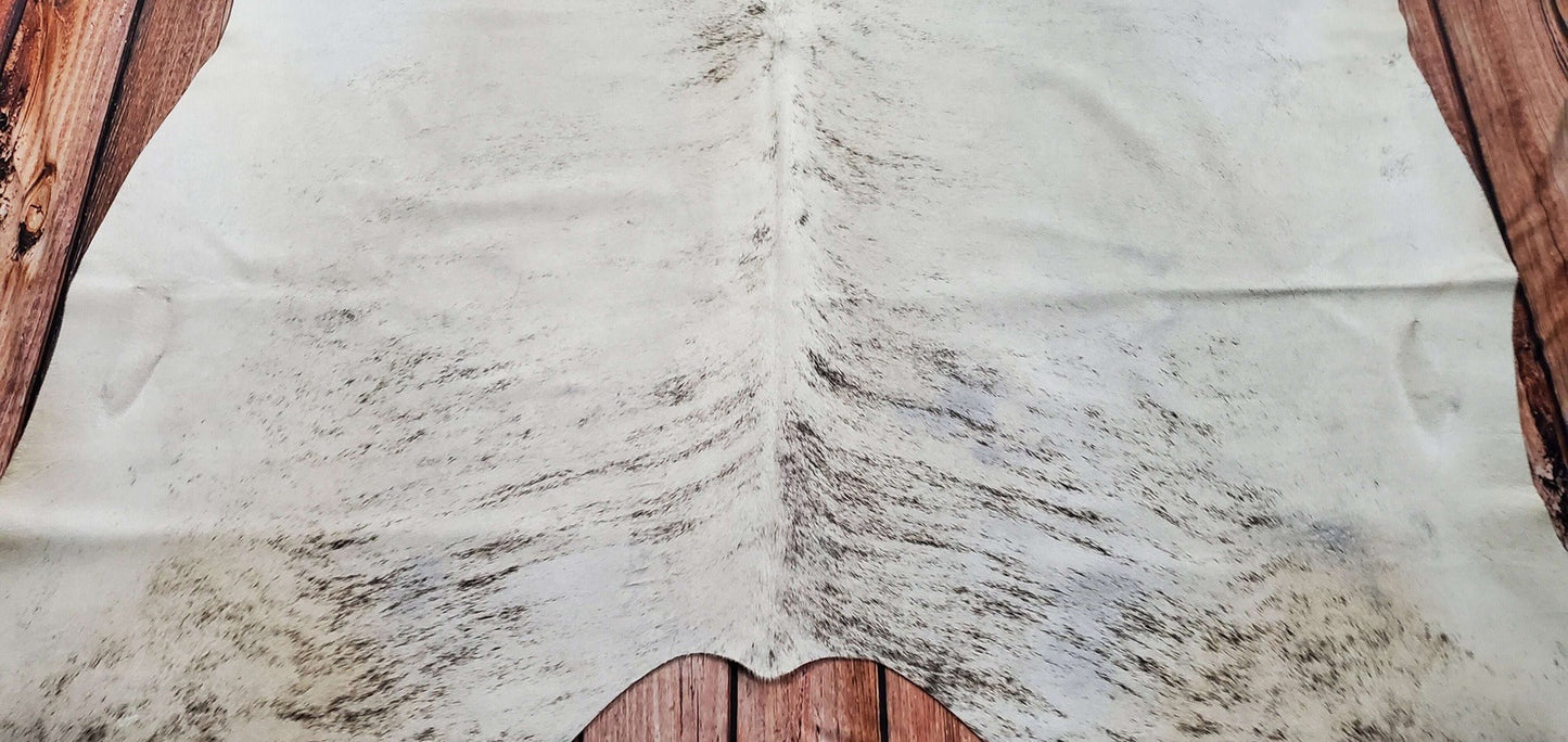 Cowhide Rug Grey Taupe Brindle 6.6ft x 6.1ft
