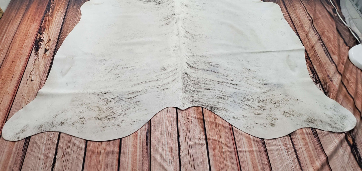 Cowhide Rug Grey Taupe Brindle 6.6ft x 6.1ft