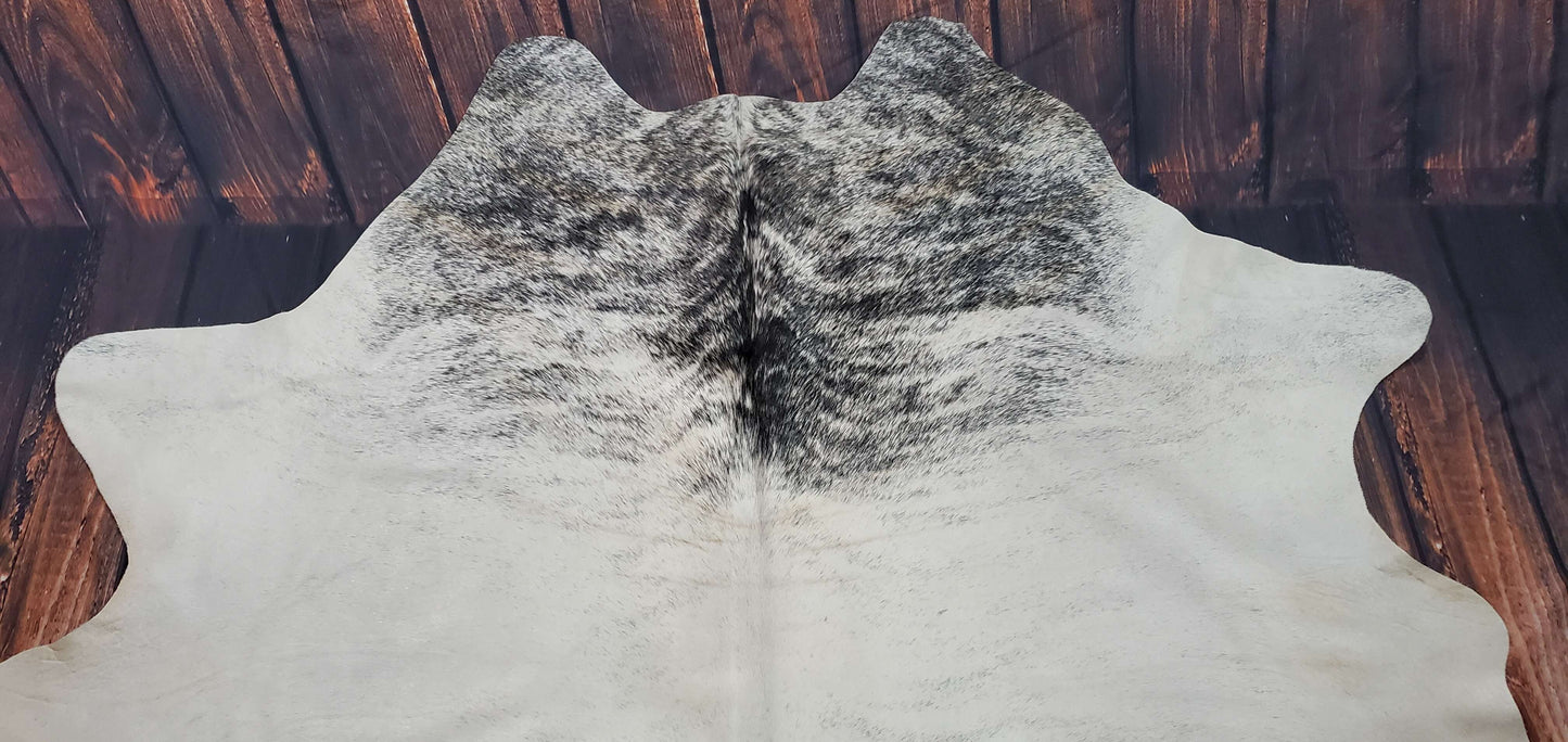 Natural Cowhide Rug Gray Brindle 6.6ft x 6.2ft