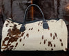 Cowhide Travel bag White Brown