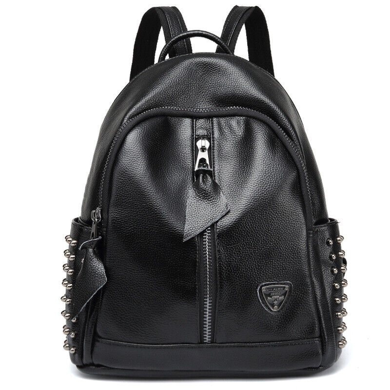 Genuine Leather Women's Black Backpack