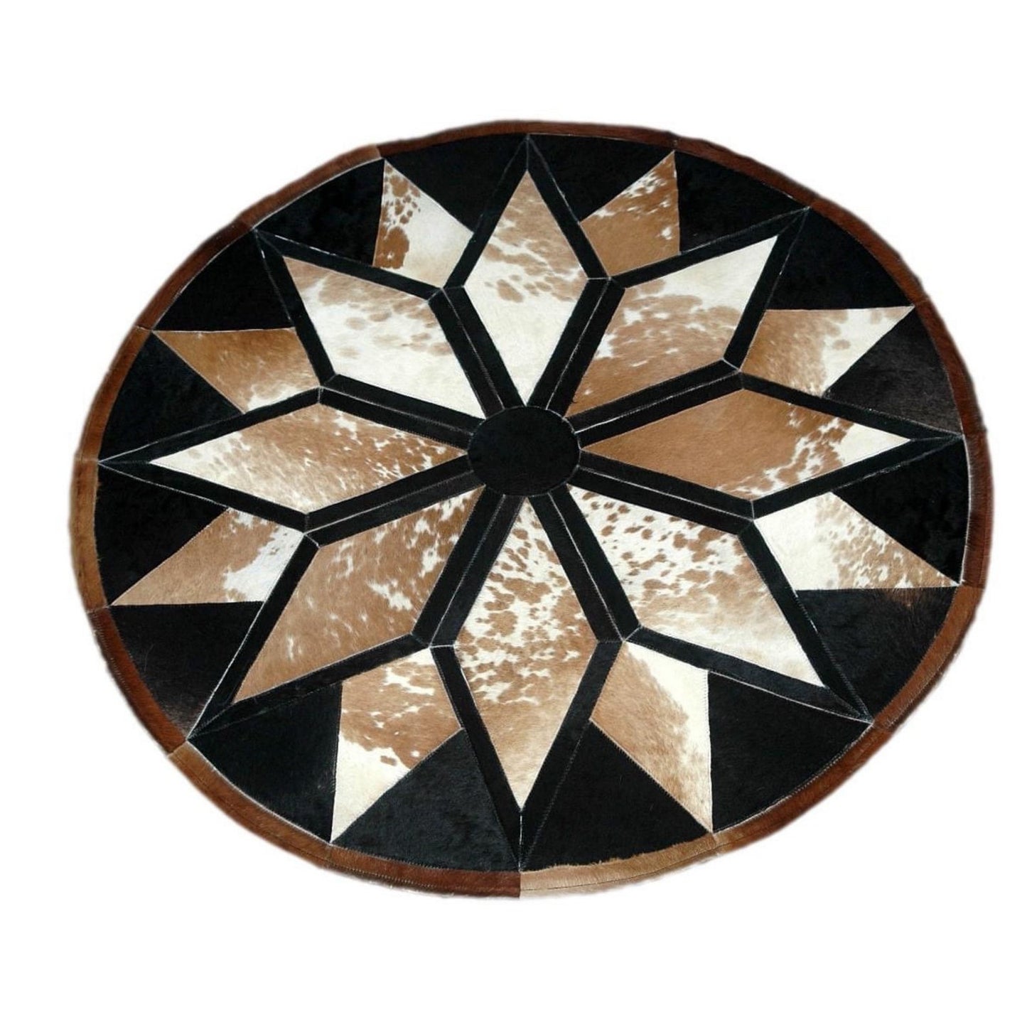 This real cowhide rug patchwork rug is perfect for adding a luxurious, rustic look to any home. 