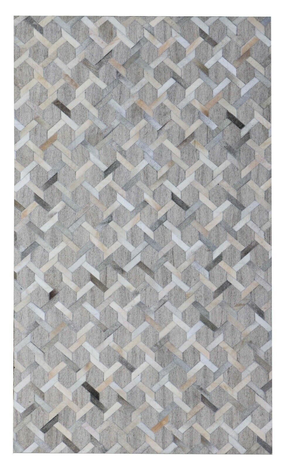 Grey Real Cowhide Patchwork Rug Carpet
