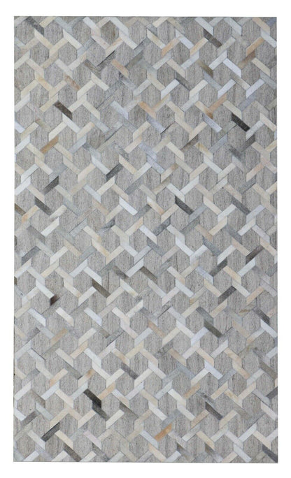 Grey Real Cowhide Patchwork Rug Carpet