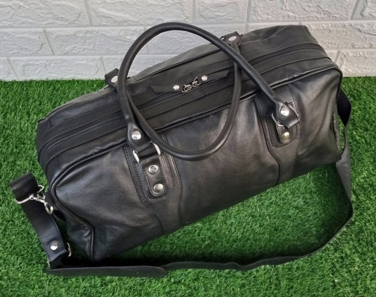 Real Cowhide Leather Duffel Bag