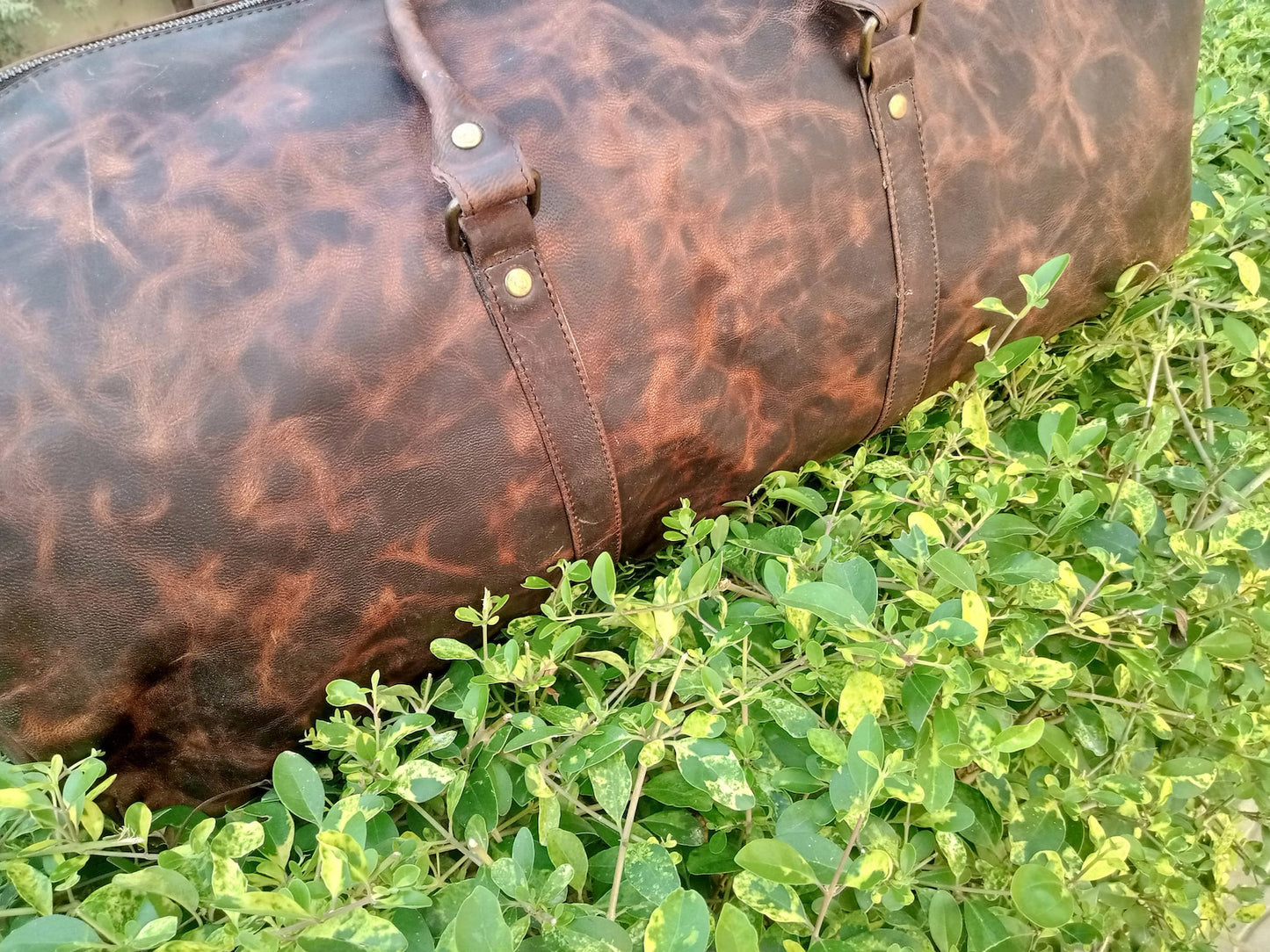 Genuine Leather Distressed Duffle Bag