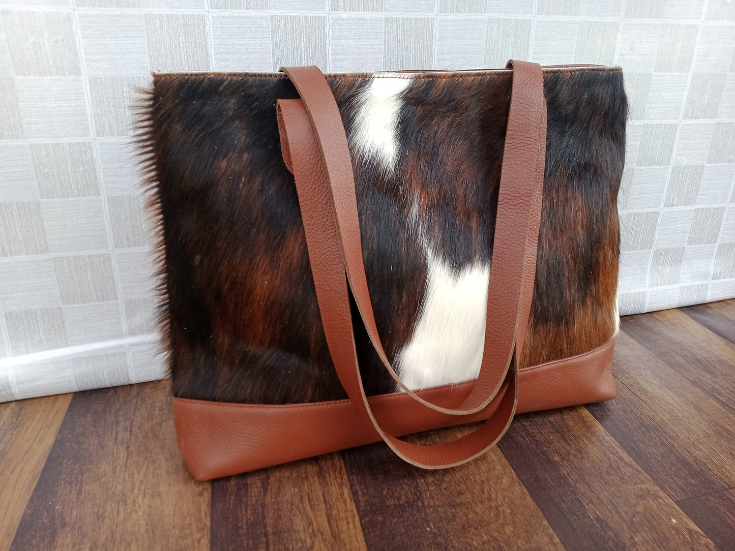Brown Cowhide Tote Purse