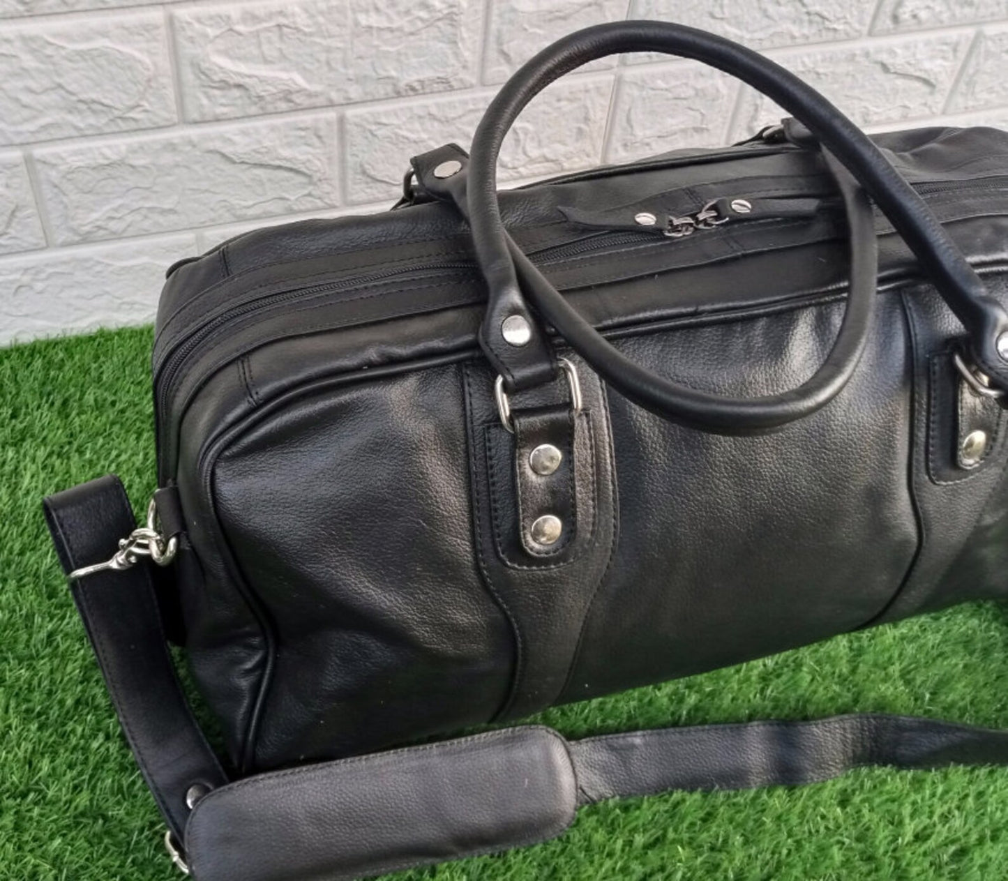 Real Cowhide Leather Duffel Bag