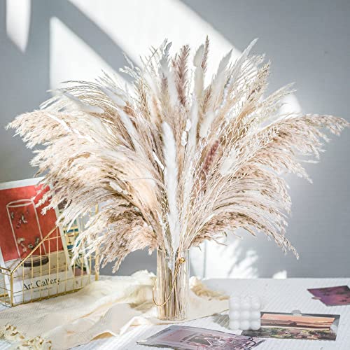 86PCS Natural Dried Pampas Grass Bouquet