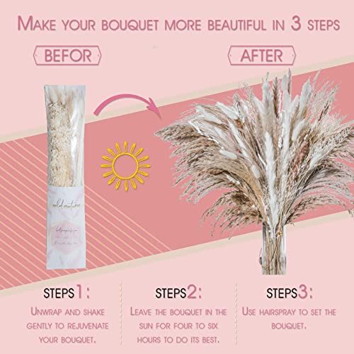 86PCS Natural Dried Pampas Grass Bouquet