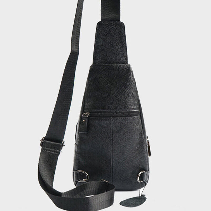 Real Leather Black Sling Bag