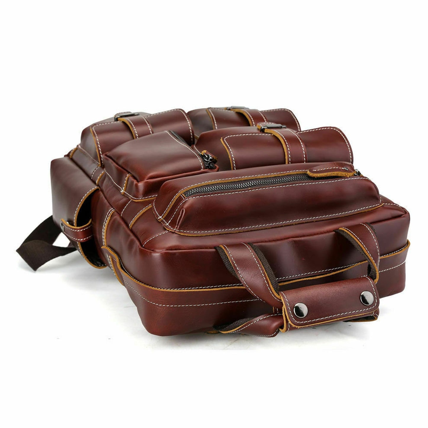 Also important is the quality of leather; make sure it's genuine leather so you can trust in its durability over time. Lastly, check the hardware on the bag; zippers should be reinforced to ensure your belongings stay secure during transport.