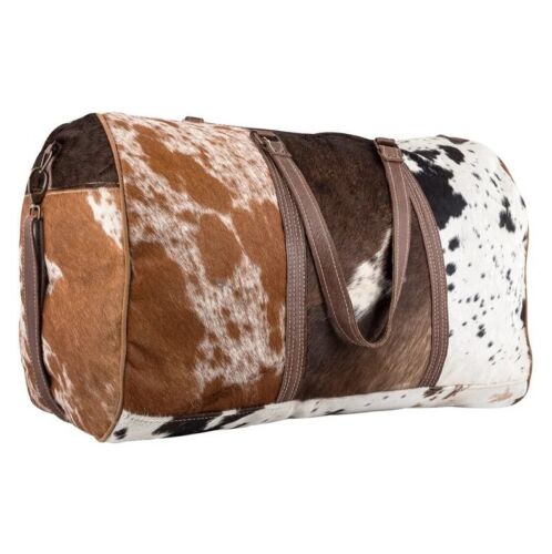 These cowhide duffel bags feature two handles as well as an adjustable shoulder strap so you can carry it in whichever way suits your needs best.