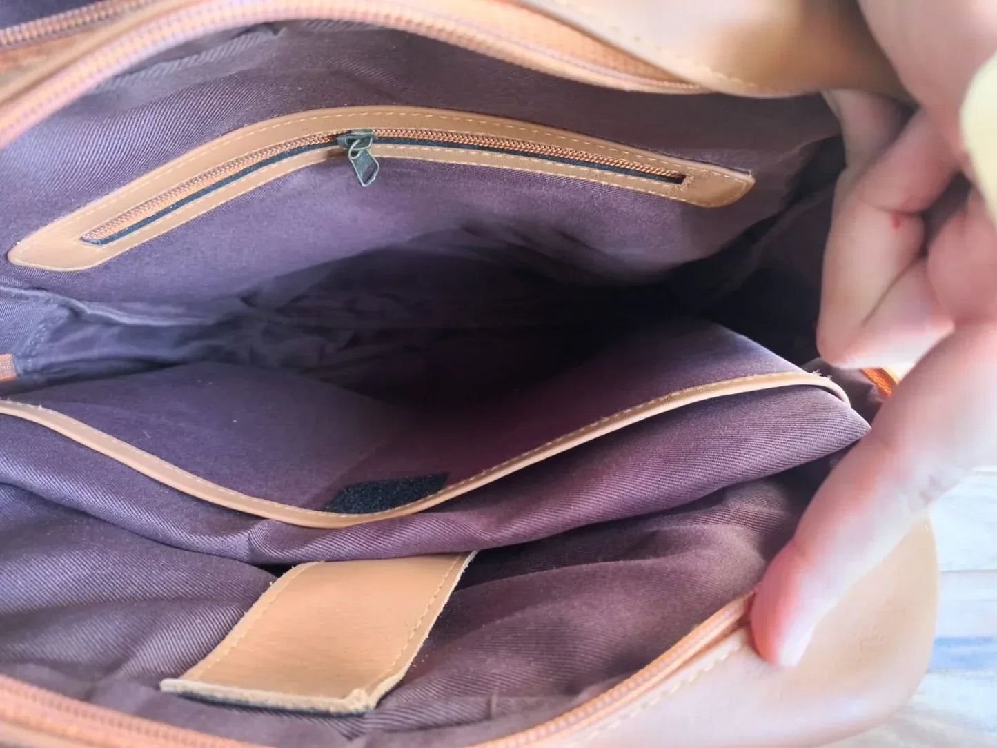 Genuine Brown Leather Laptop Backpack