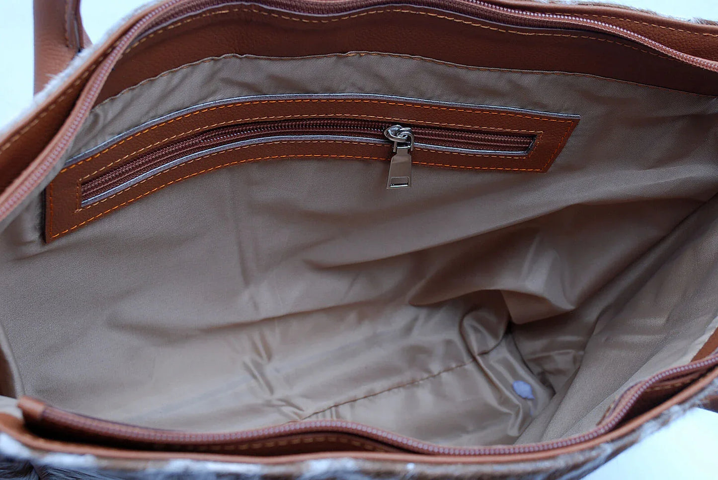 Natural Cow Hide Tote Handbag