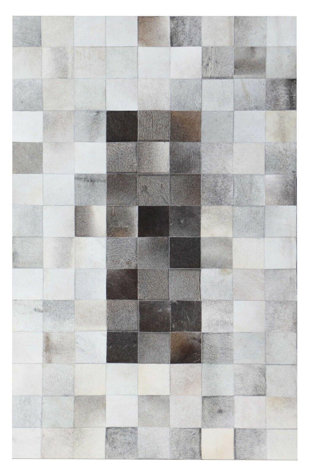 New Cowhide Patchwork Grey Hand made