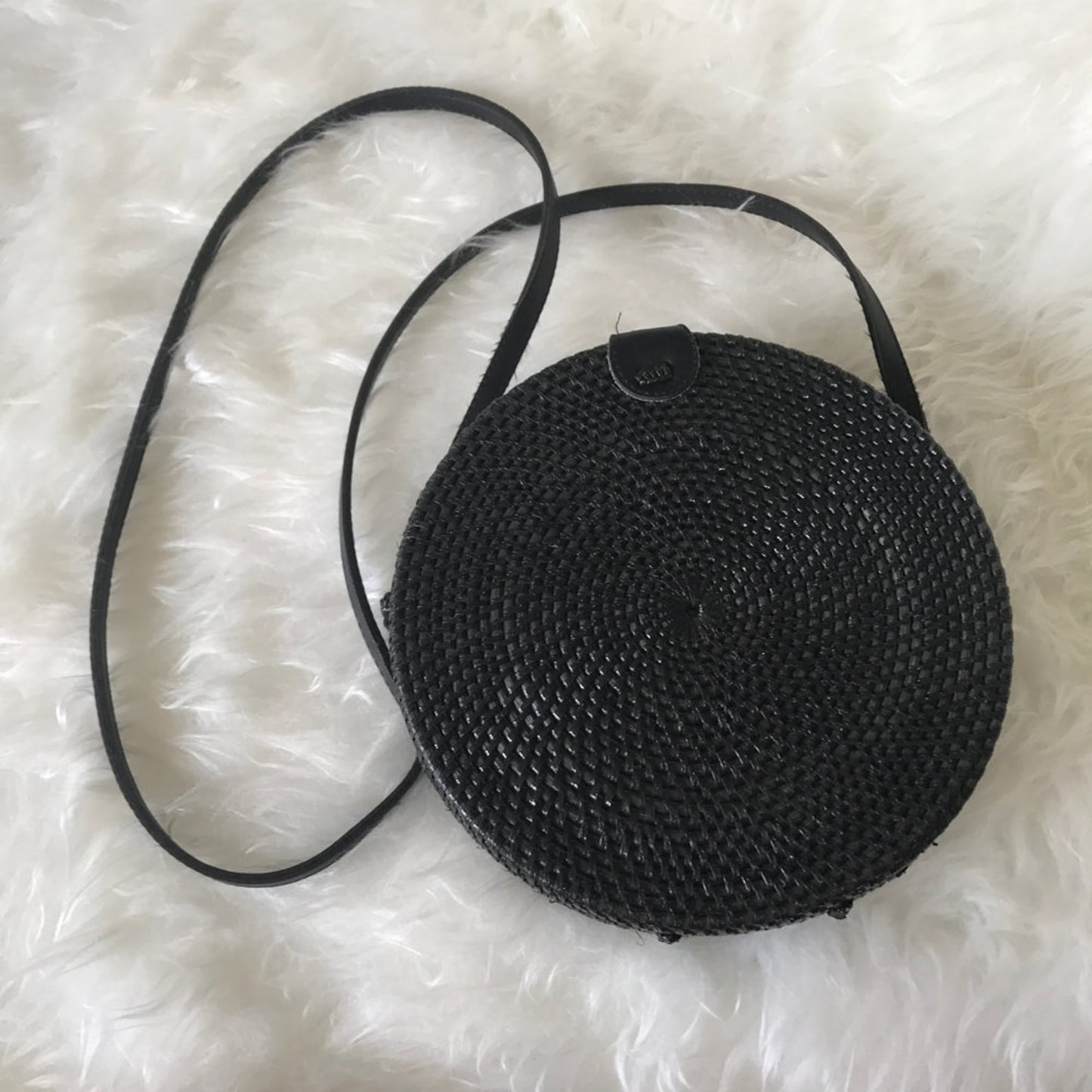 Women Round Rattan Beach Bag