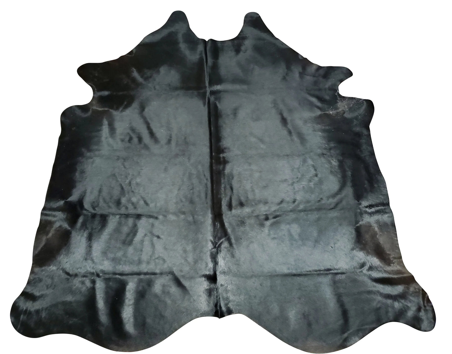 Black Cowhide Rug 84 X 77 Inches