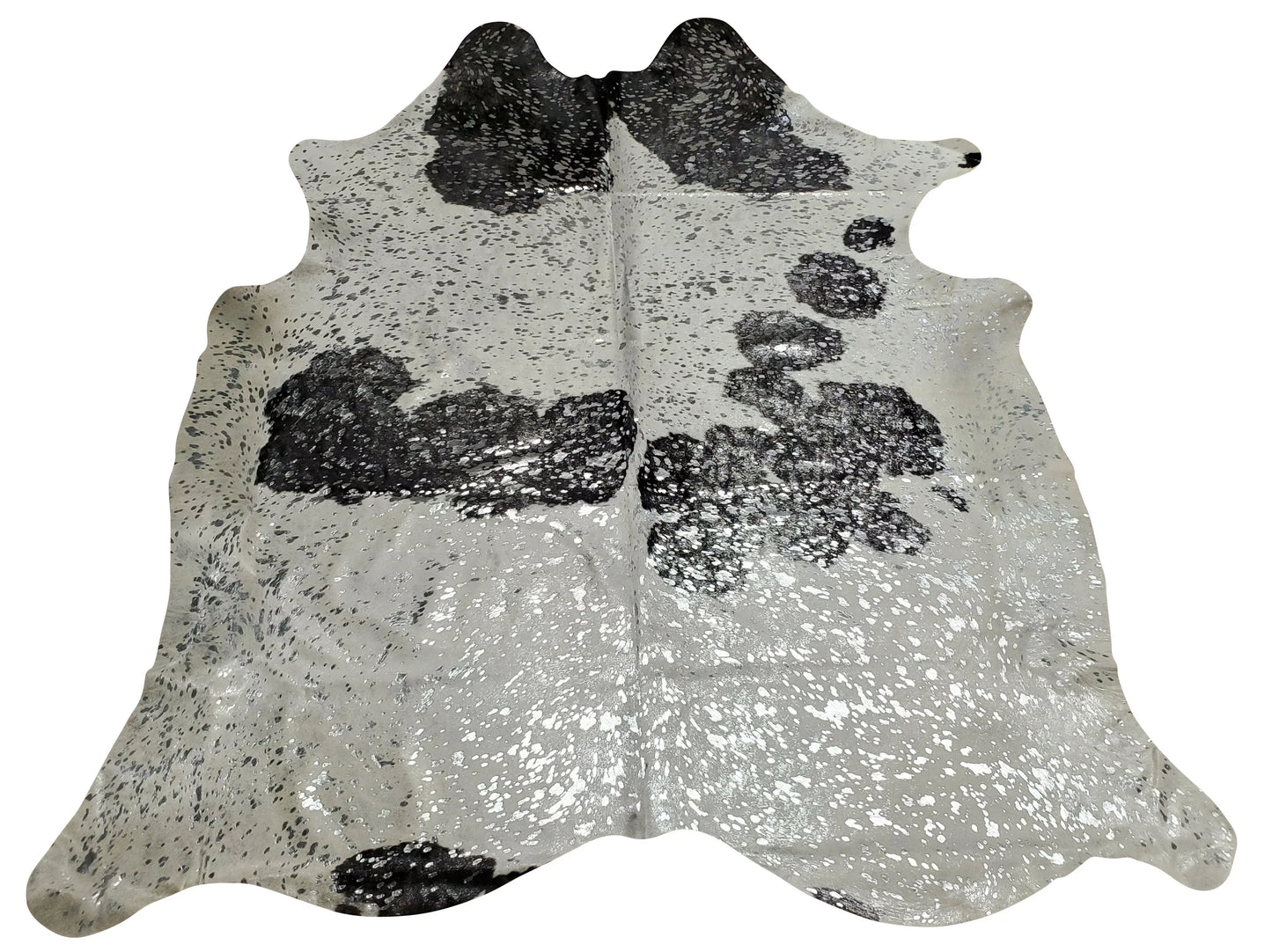 Metallic Silver Cowhide Rug Genuine Cow Skin