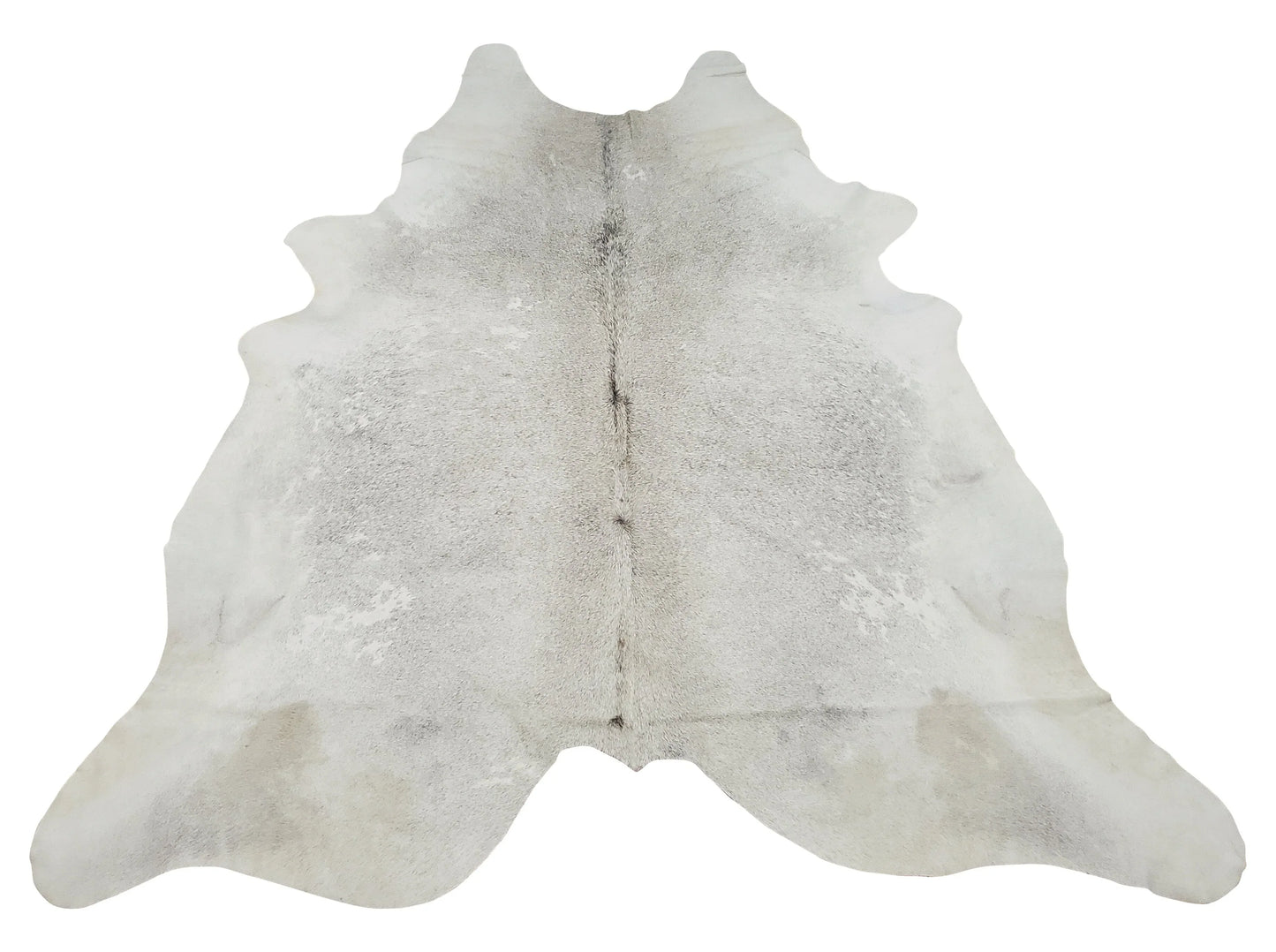 Light Grey White Cowhide Rug 7ft x 6.8ft