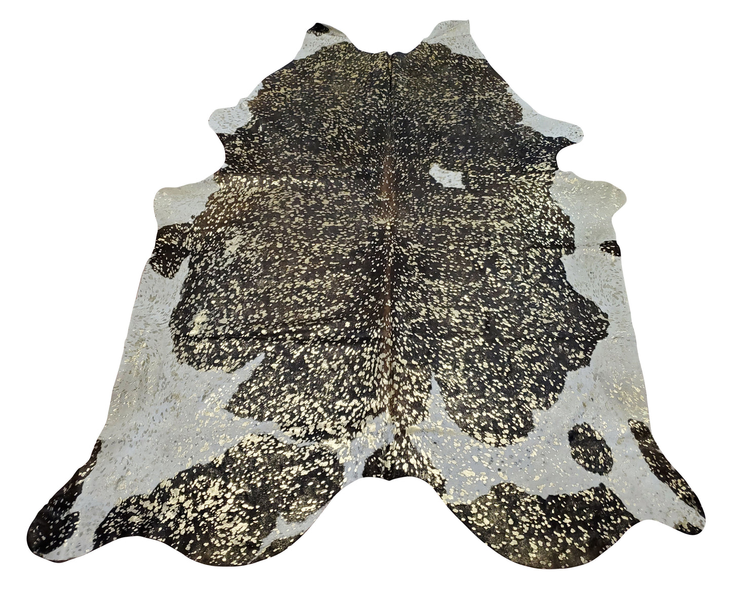 These metallic cowhide rugs are large, perfect for any cozy space, entryway or even put up on the wall.