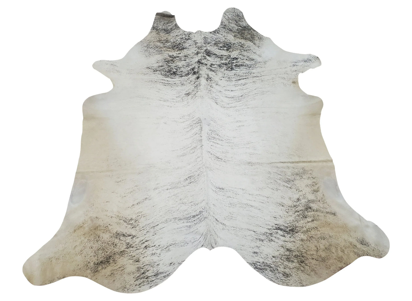 Brazilian Light Grey Brindle Cowhide Rug 7.5ft x 6.6ft