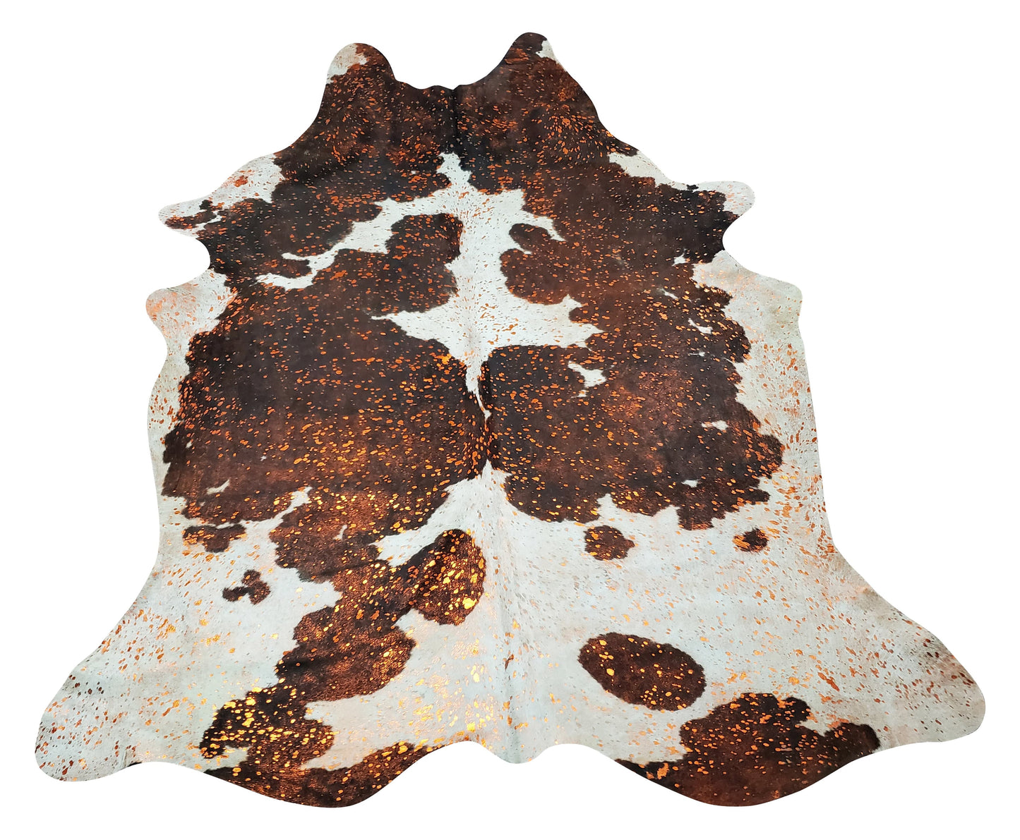 Bright Metallic Cowhide Rug 7.5ft x 6.25ft