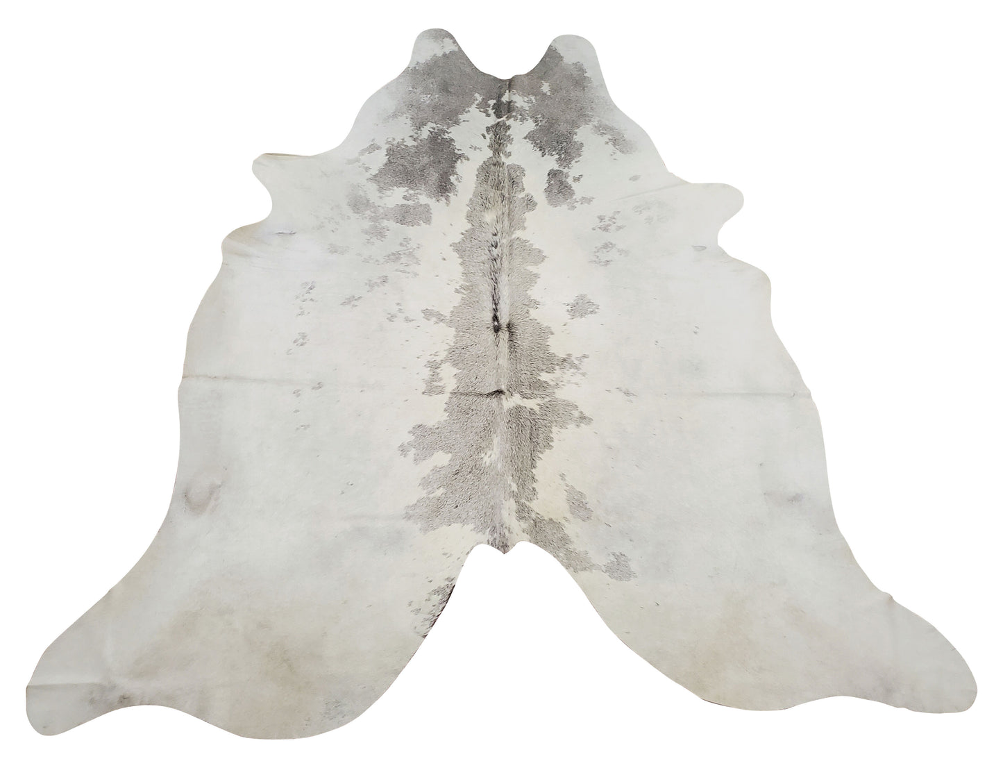Grey And White Cowhide Rug 7.6ft x 6.25ft
