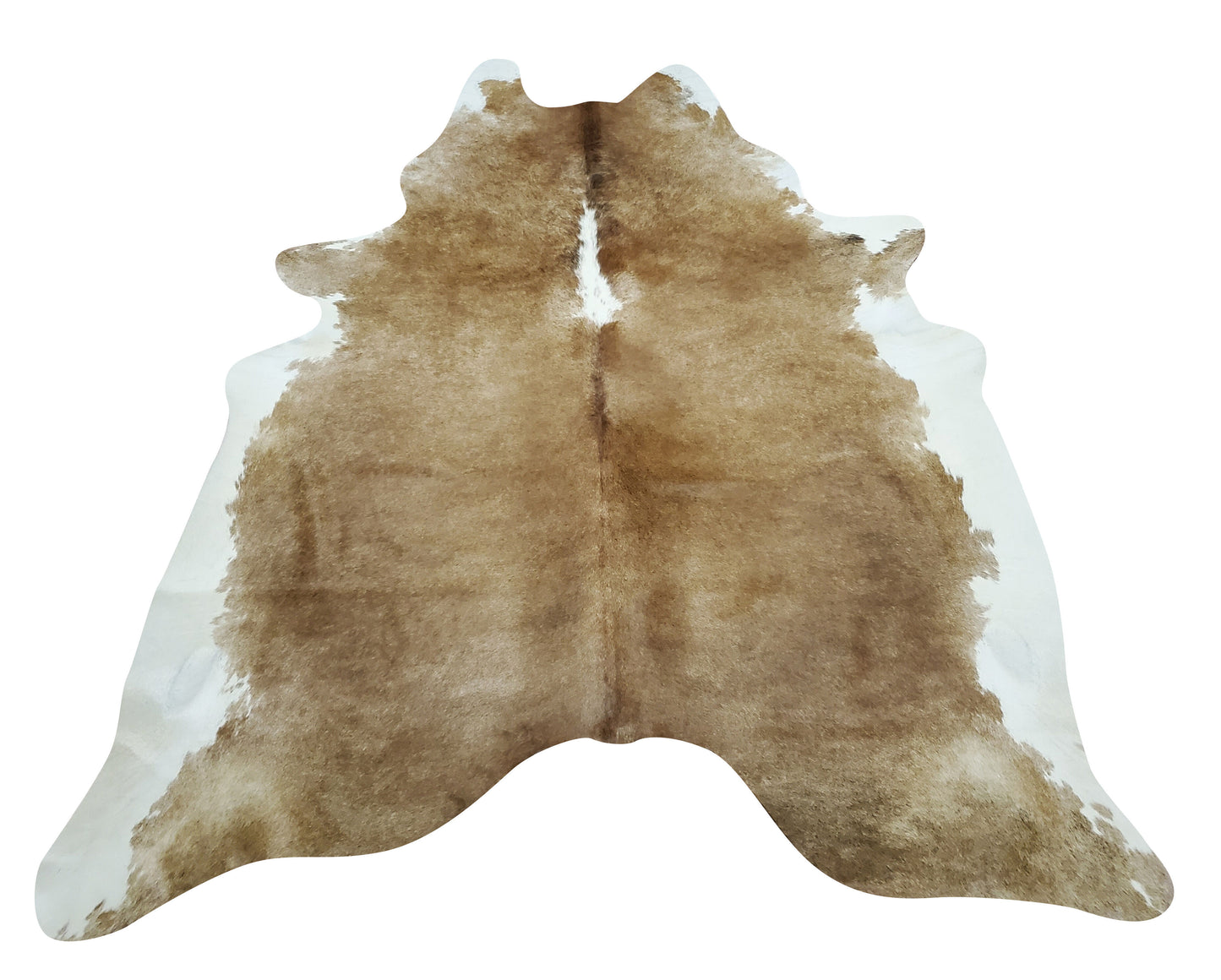 Natural Brown White Cowhide Rug 7ft x 6.3ft