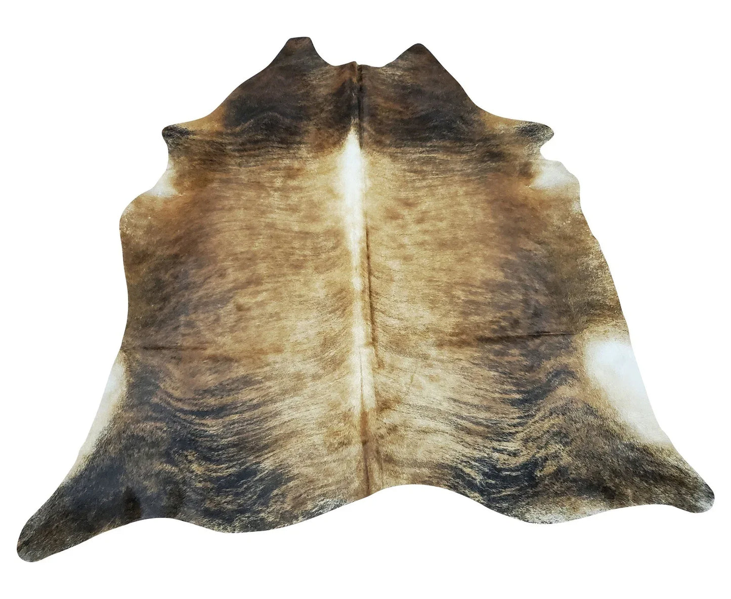 Natural Dark Brown Brindle Cowhide Rug 7ft x 6ft