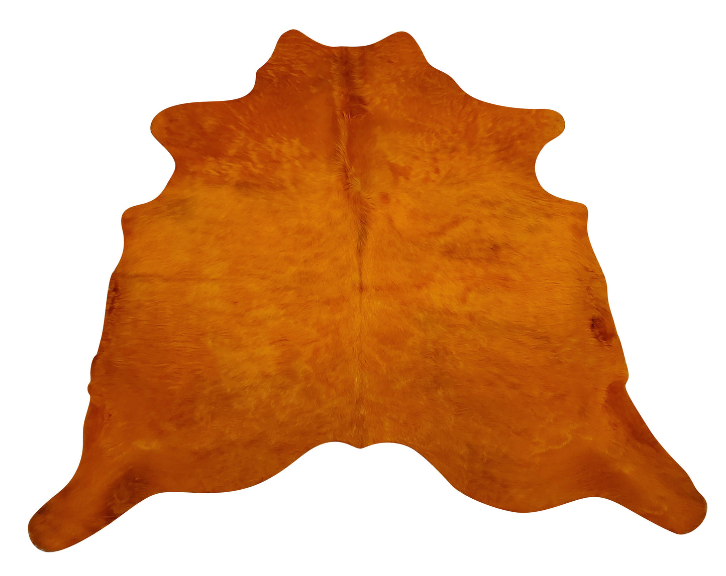 Dyed Orange Cowhide Rug 6ft x 5.5ft