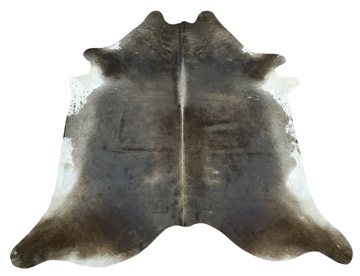 Large Brazilian Tri Color Cowhide Rug 7ft x 6.5ft