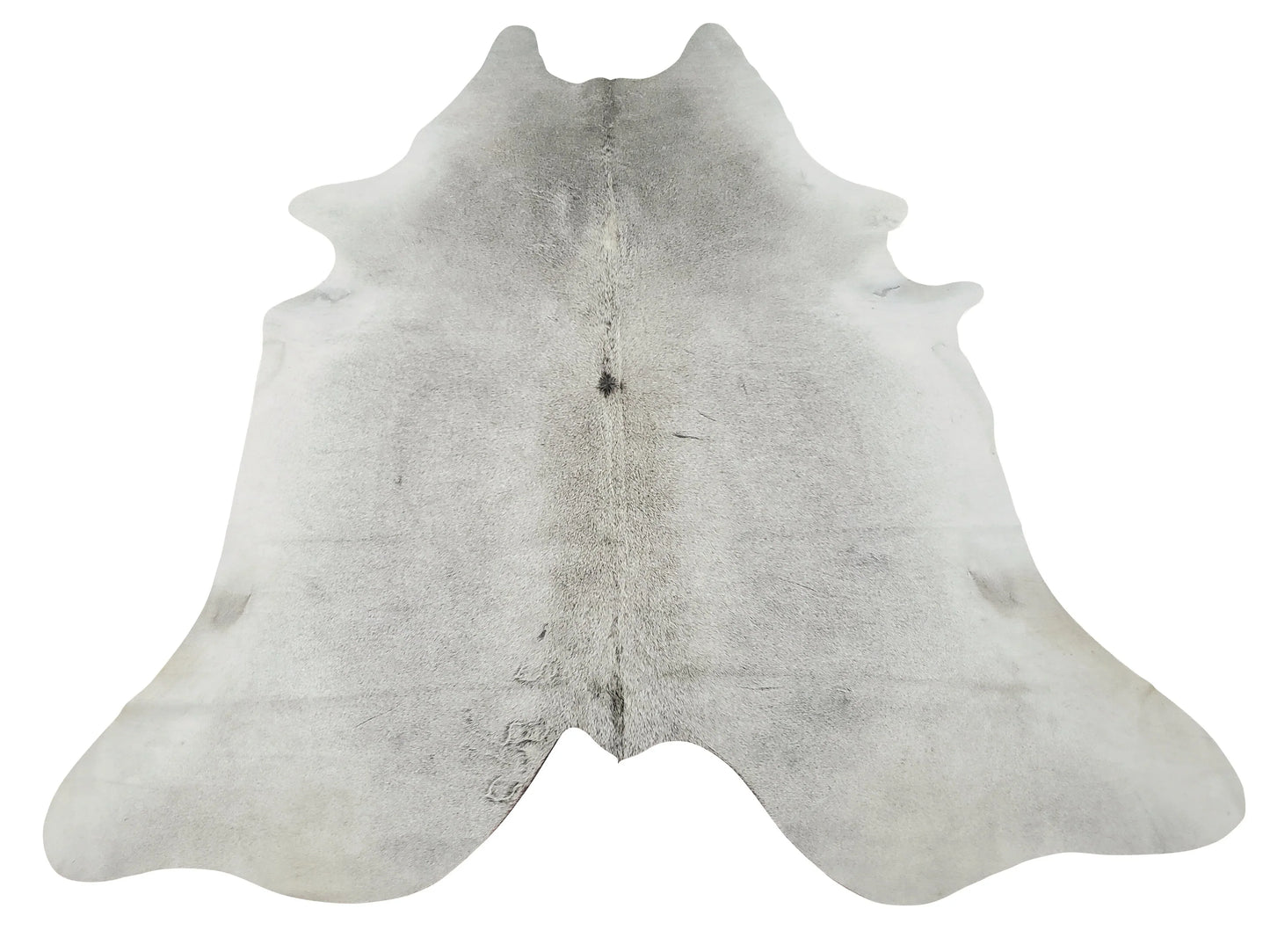 Solid Light Grey Cowhide Rug 7.5ft x 6.6ft